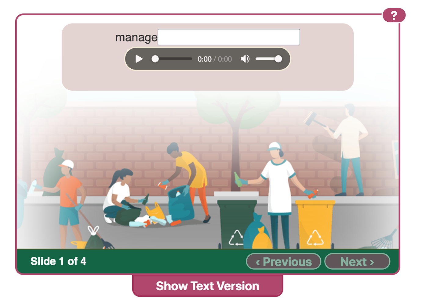 A show text version button is included with each interactive
